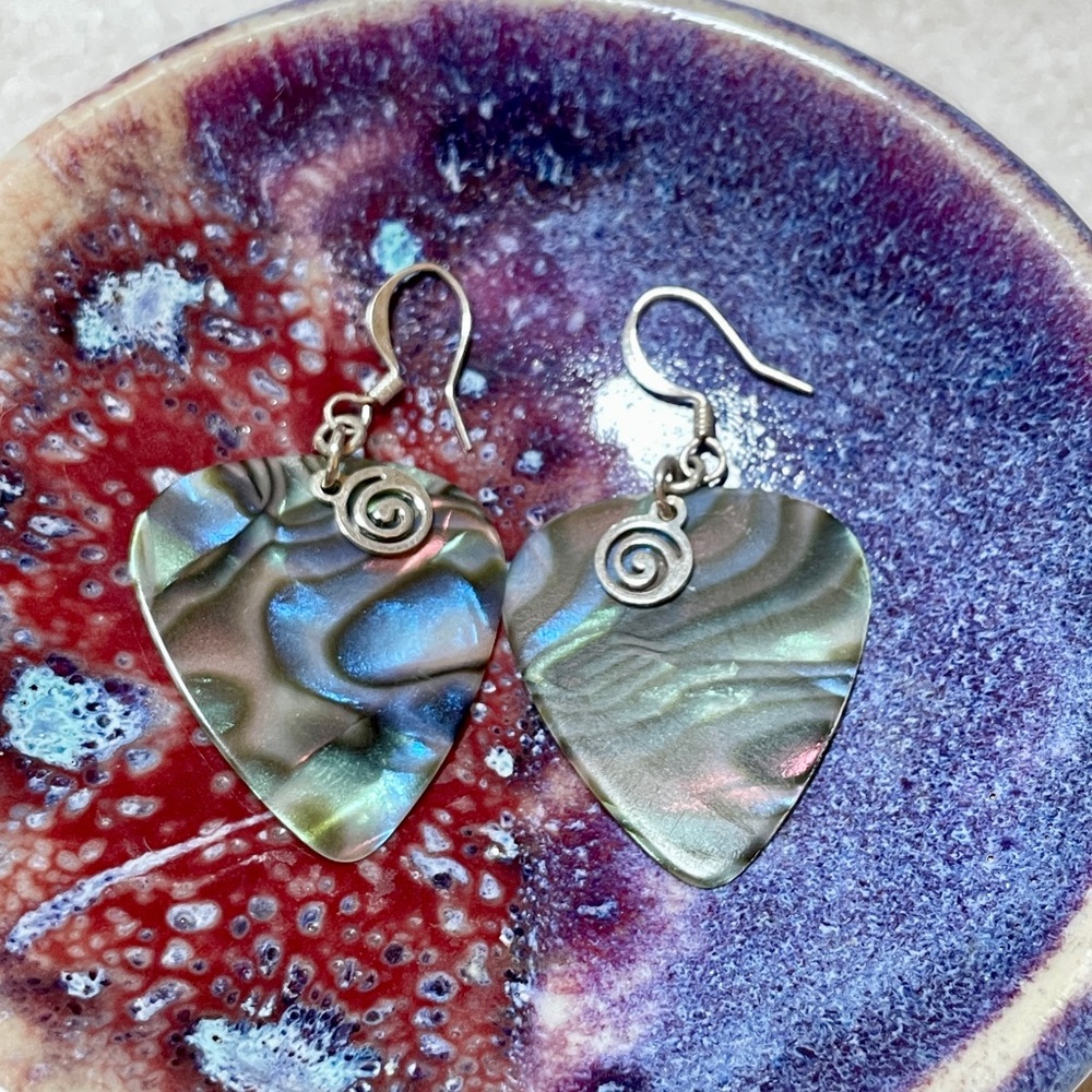 Guitar Pick and Sterling silver earrings